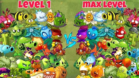 Pvz2 Upgrade All Plants Level 1 Vs Level Max Pvz2 Mk Youtube