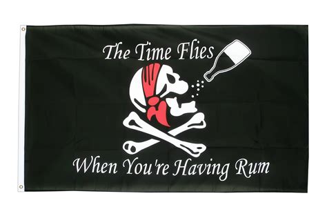 Pirat The Time Flies When You Are Having Rum Flagge 90 X 150 Cm