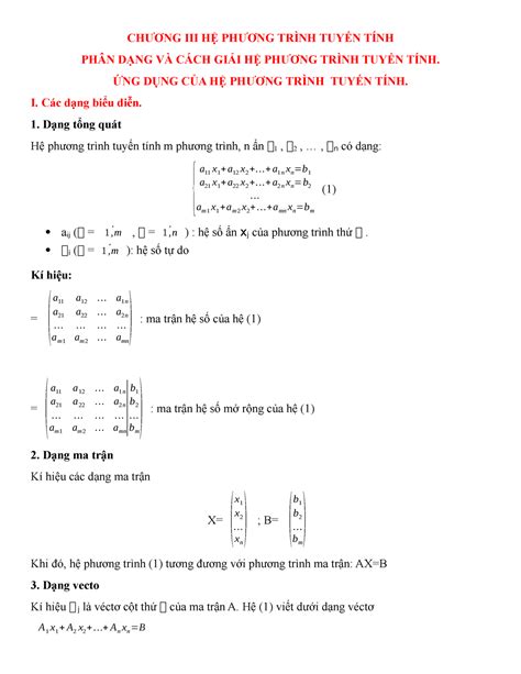 Tìm nghiệm của hệ phương trình tuyến tính như thế nào