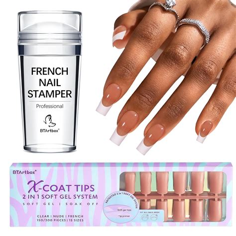 Amazon BTArtbox Press On Nails Long Square With French Nail