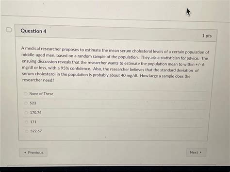 Solved A Medical Researcher Proposes To Estimate The Mean Chegg