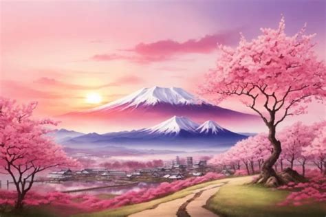 Japanese Spring Scenery Wallpaper Graphic by Forhadx5 · Creative Fabrica