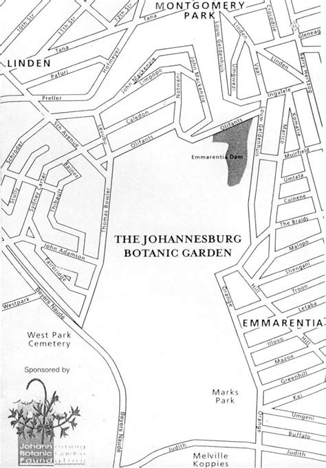 Map to Johannesburg Botanical Gardens | EAPA-SA