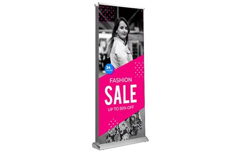 Deluxe Retractable B Banner Trade Show Banners Tension Fabric