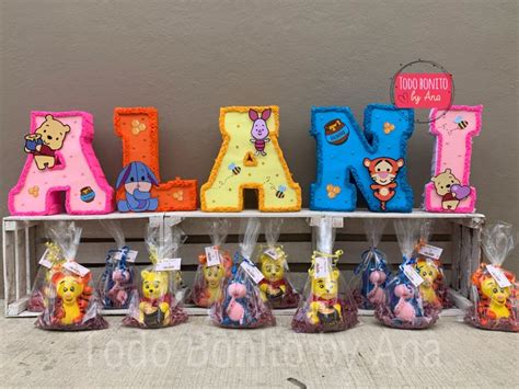 Letras 3D Winnie The Pooh más recuerdos alcancías Manualidades