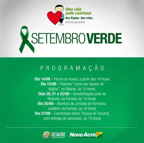 Setembro Verde Promove Atividades Para Incentivar Doação De órgãos