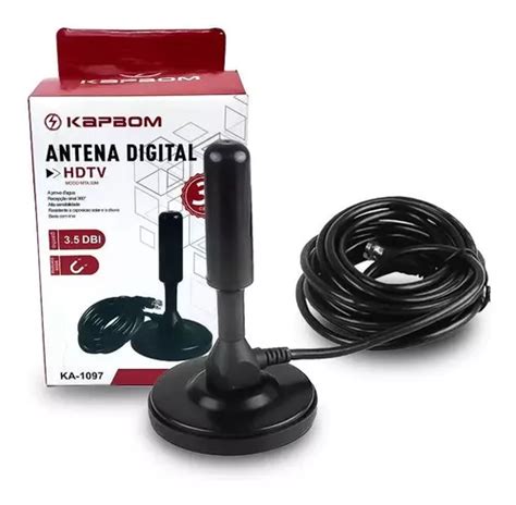 Antena Digital Amplificada Interna Pra Tv Sinal Vhf Uhf M