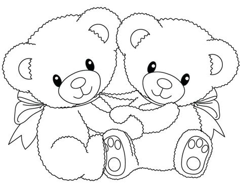 Teddy Bear Holding A Heart Coloring Pages at GetColorings.com | Free ...