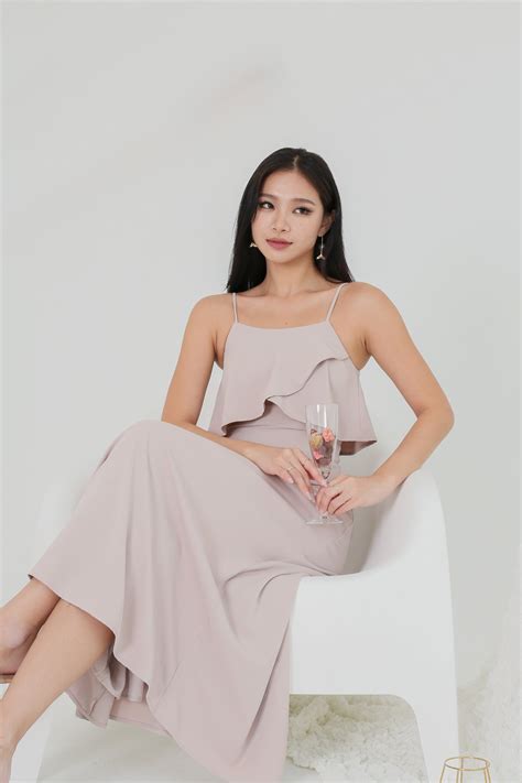 TPZ FLORELLA MAXI DRESS IN SOFT NUDE TOPAZETTE