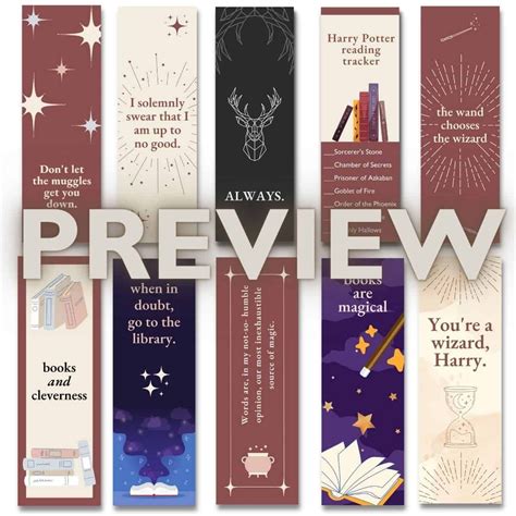 Harry potter printable bookmarks – Artofit