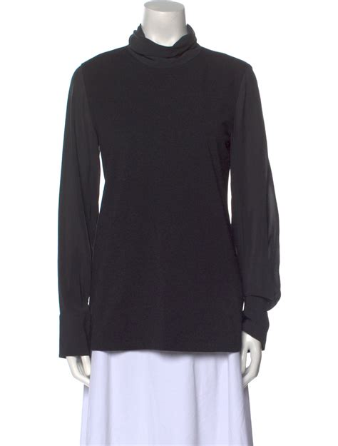 Brunello Cucinelli Turtleneck Long Sleeve Sweatshirt Grey Tops Clothing Bru275714 The