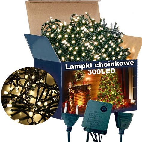 LAMPKI CHOINKOWE ŚWIATEŁKA 300 LED ZEWNĘTRZNE WEWNĘTRZNE ŚWIĄT BIAŁE