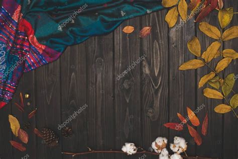 Autumn leaves and fabric — Stock Photo © ViktoriaSapata #168341890