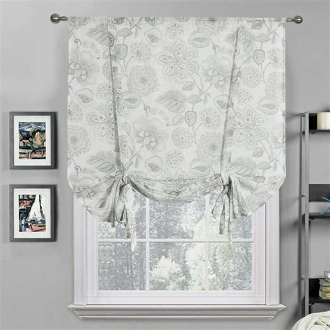 Dakota Fields Shabby Elegance Floral Jacobean Sheer Tie Up Window