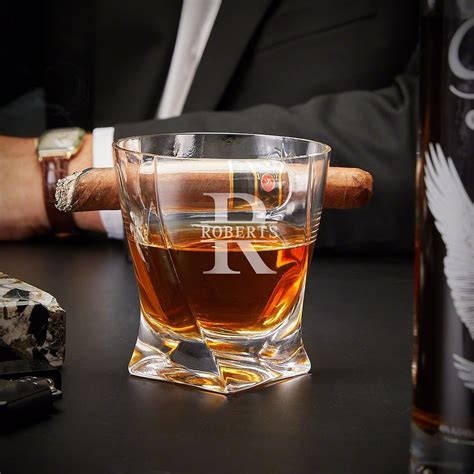 Personalized Twist Whiskey Cigar Glasses Set Of 4