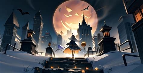 Premium AI Image | AI generated halloween themed element pumpkin night ...