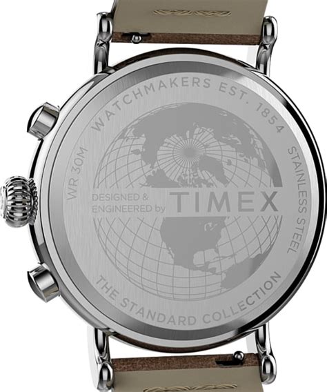 Timex® Standard Chronograph 41mm Leather Strap Watch Timex Us