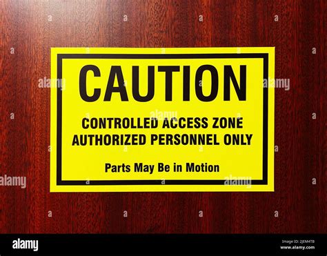 A Warning Sign For A Controlled Access Zone Stock Photo Alamy