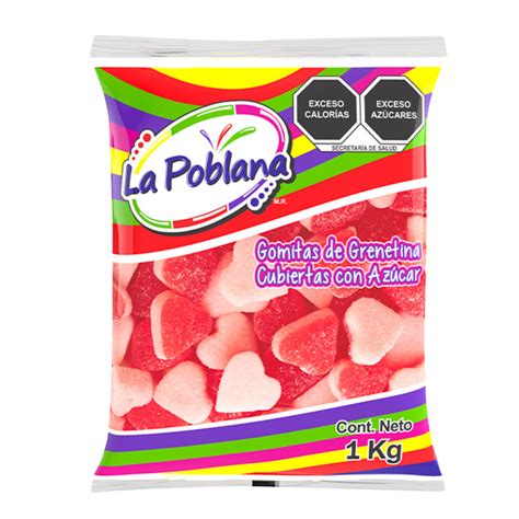 La Poblana Gomita Coraz N Yogu Fresa Bolsa Con Kilo Caja Con