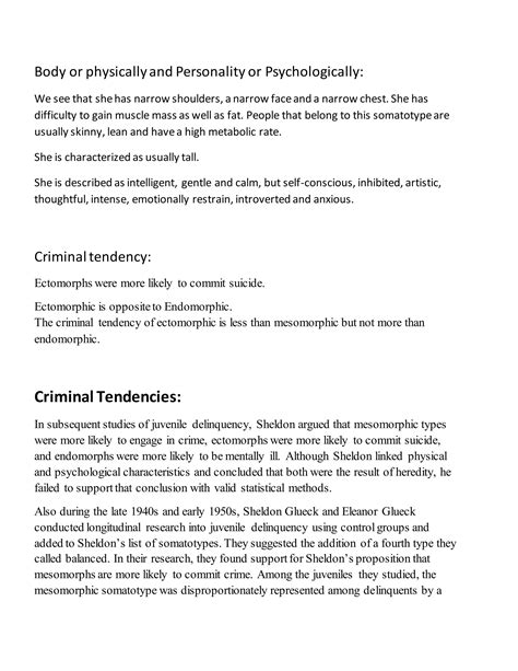 Body Type Of Theory William Sheldon S Theory Biological Theory Criminology Pdf