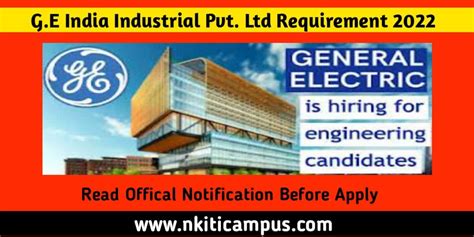 G E India Industrial Pvt Ltd Requirement 2022 For ITI Candidate