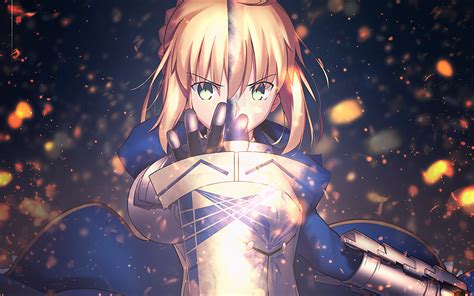 Saber In Action Fate Stay Night HD Wallpaper