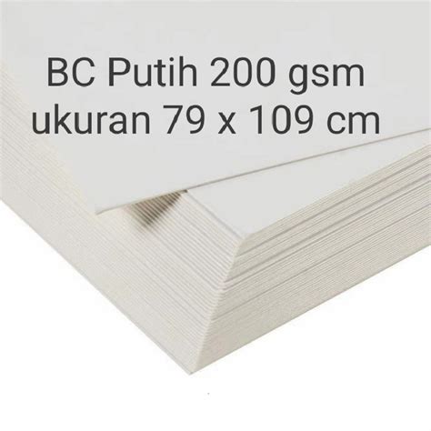 Jual Kertas BC Tik Putih 200 Gsm Ukuran 79 X 109 Cm Kota Surabaya