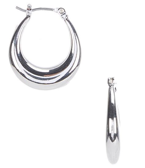 Lucky Brand Silver Tone Oval Hoop Earrings Dillard S