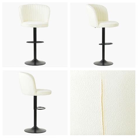 tribeca cream boucle swivel bar stool