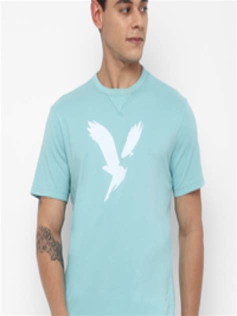 Buy American Eagle Outfitters Men Sea Green Printed Applique T Shirt