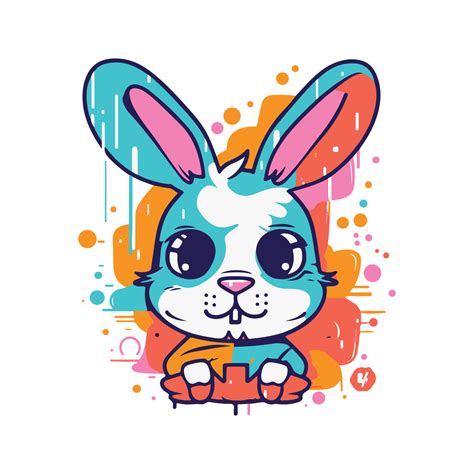 a vibrantly illustrated evil rabbit 23376400 Vector Art at Vecteezy