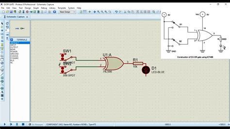 XOR Gate Simulation In Proteus Proteus Simulation Tutorial Proteus