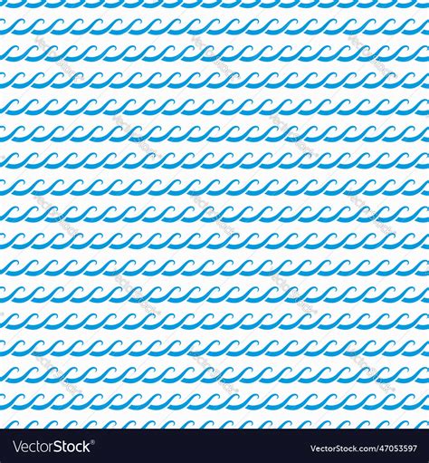 Sea And Ocean Blue Waves Seamless Pattern Vector Image