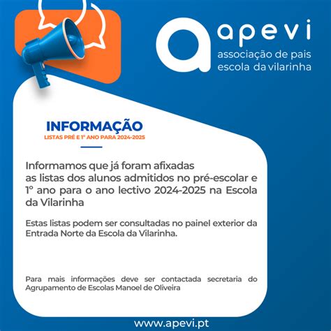 Informa O Alunos Pr E Ano Apevi Associa O De Pais