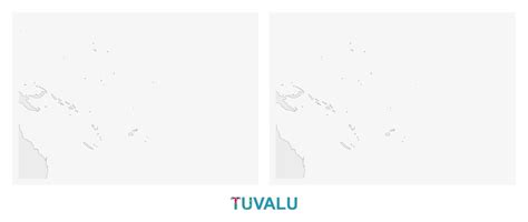 Two Versions Of The Map Of Tuvalu With The Flag Of Tuvalu And