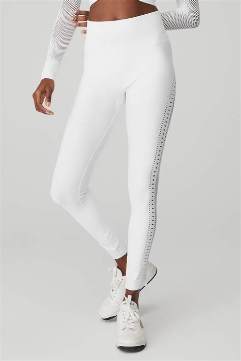 Seamless High Waist 7 8 Open Air Legging White Alo Yoga