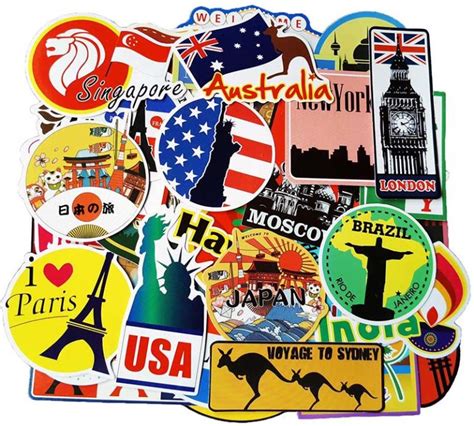 Tourism Country Map Sticker ,Luggage laptop Sticker Wholesale Stickers