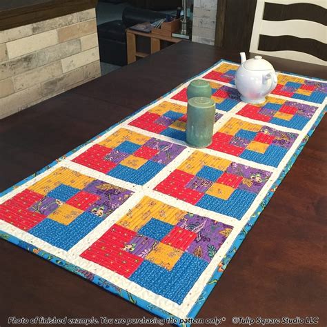 Swapped Squares Quilted Table Runner Pattern 550 Tulip Square ~ Patterns For Useful Quilted Goods