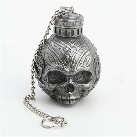 Buy Veronese Design Tall Steampunk Skull Charm On Chain Cold Cast