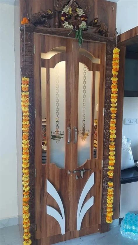 Interior Mm Teak Wood Pooja Room Door For Home Height Inch At