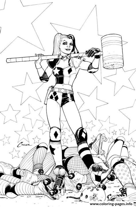 Harley Quinn Dc Comics Coloring Page Printable