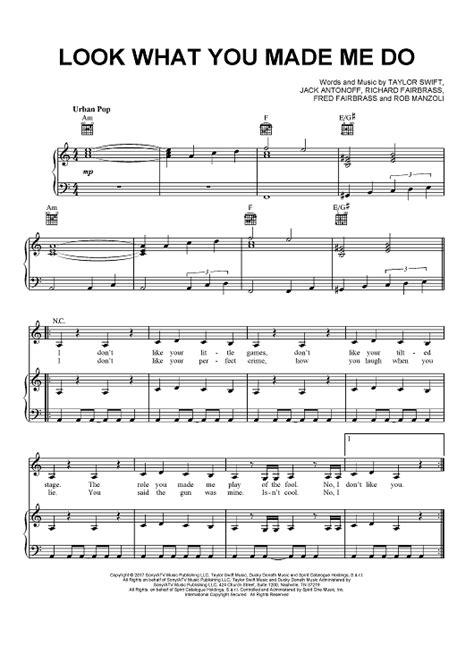 Look What You Made Me Do Learn Piano Sheet Music Drum Sheet Music