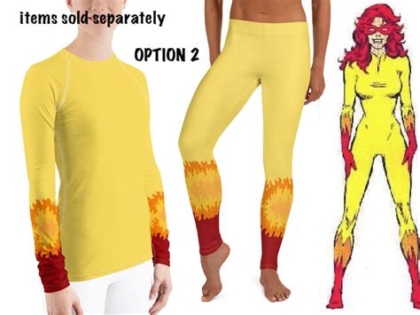 Firestar Comics Workout Costume Women Halloween Fire Yellow Etsy