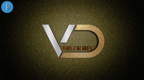 V D 3D Professional Logo Design On Android Pixellab Vandy Design YouTube