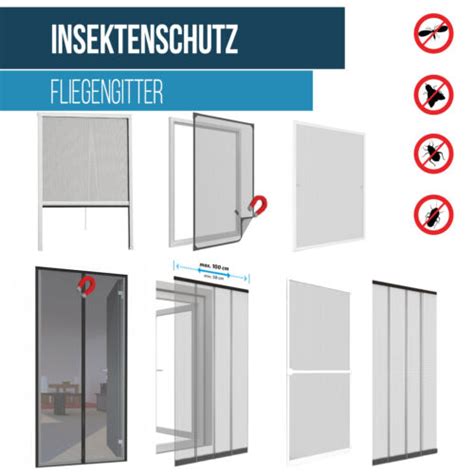 Fliegengitter Insektenschutz Insektenschutzrollo Rollo Fenster Tür Alu