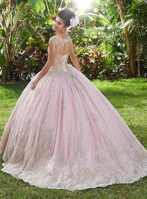 Lace Cap Sleeve Quinceanera Dress By Mori Lee Valentina 34013