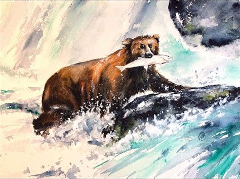 Grizzly Bear Watercolor at PaintingValley.com | Explore collection of ...