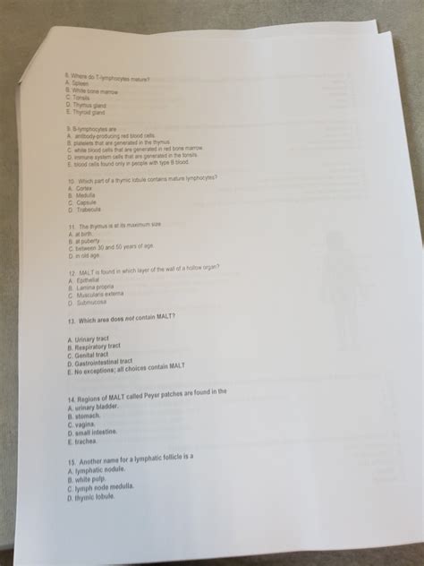 Solved Where Do T Lymphocytes Mature A Spleen Bone Marrow Chegg