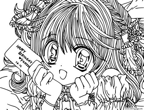 Anime Manga Girl Adult Coloring Page Printable