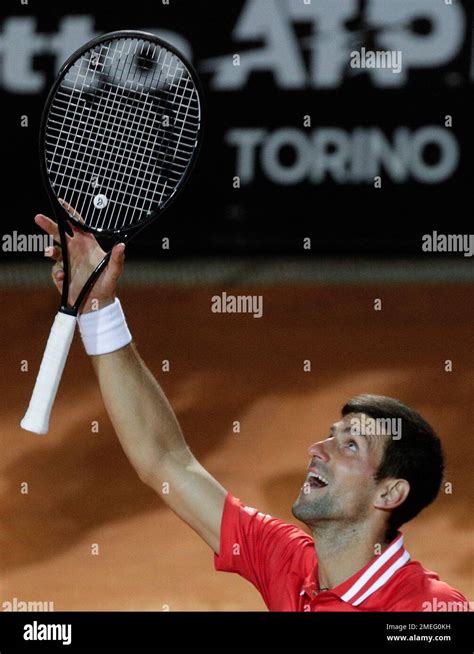 Serbias Novak Djokovic Celebrates After Beating Italys Lorenzo Sonego